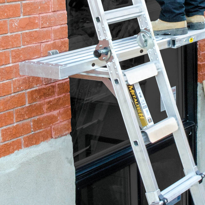 Metaltech E-LJ20 Jobsite Series 2-Rung Ladder Jack, Aluminum Jack for Scaffolding Extensions and Work Platforms