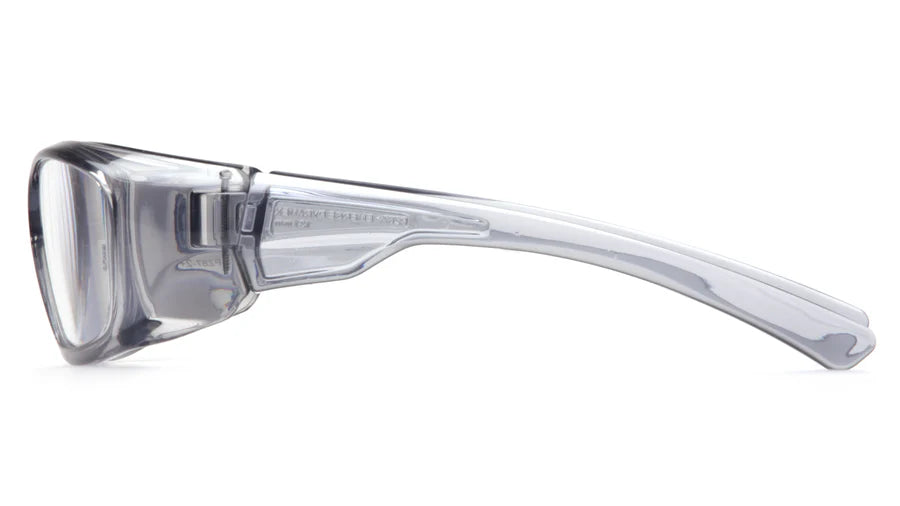 Pyramex +1.5 Clear Safety Reader Glasses, Scratch-Resistant, Gray Frame