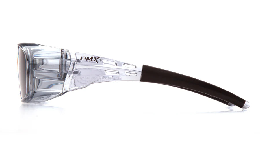 Pyramex Emerge Plus Readers Safety Glass Gray Frame Clear Full Reader 2.5 Diopter Lens-SG9820R25