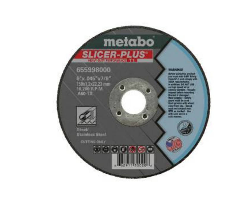 Metabo 10-Piece SLICER PLUS A60TX 6 in. x .045 in. x 7/8 in. Cutting Wheel Set