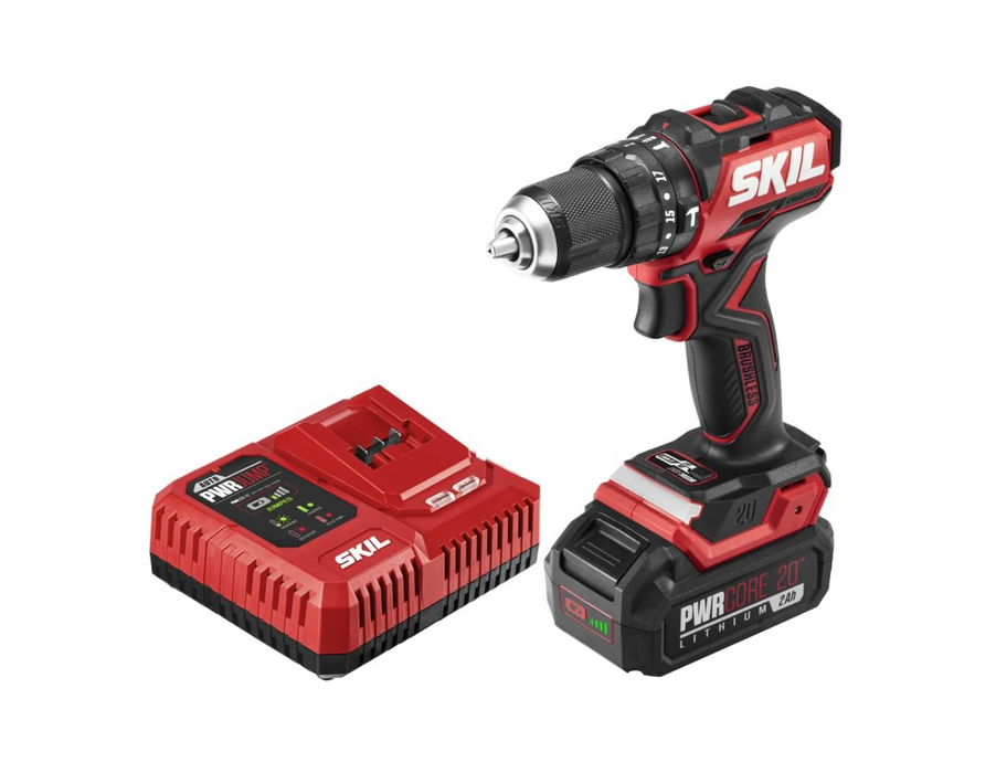 SKIL PWRCORE 20️ Brushless 20V 1/2 In. Compact Hammer Drill Kit