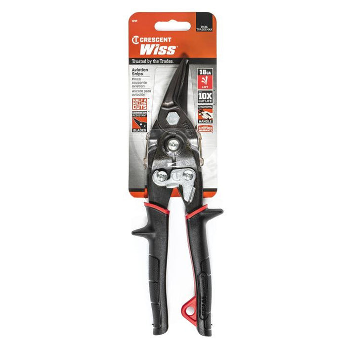 Crescent M1P Metal Cutting Snip, Straight, 9-3/4 in Overall Lg, 1-1/2 in Cutting Lg