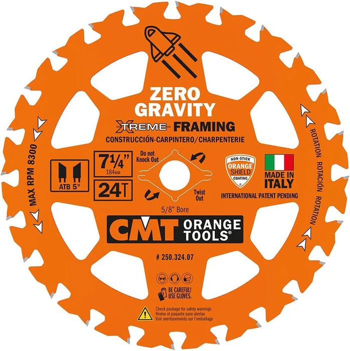 CMT Orange Tool 7-1/4" 24T Zero Gravity Framing Blade (10-Pack)
