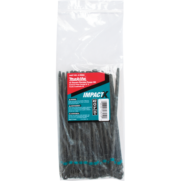 Makita ImpactX️ #1 Square Recess 6″ Power Bit
