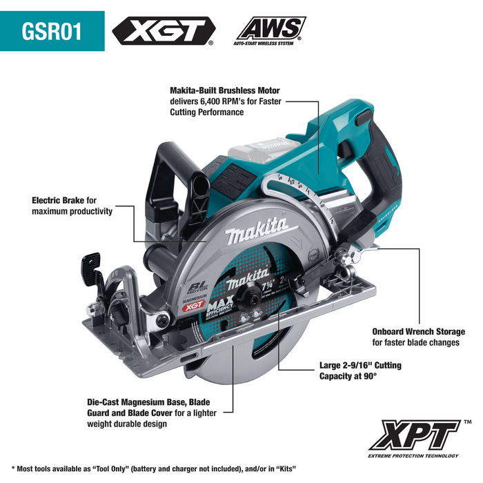 Makita GT500M 40V max XGT Brushless Cordless 5‑Pc. Combo Kit (4.0Ah)