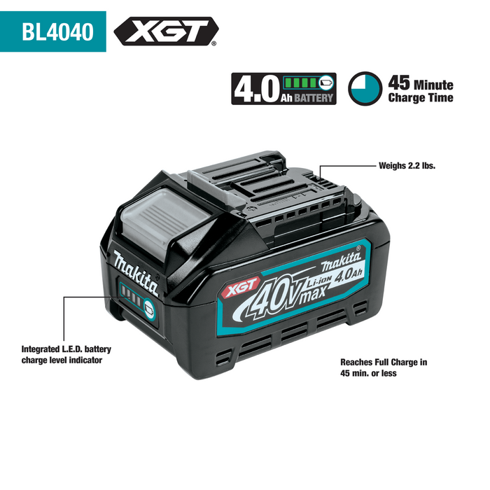 Makita (GRU04M1) 40V max XGT Brushless Cordless 17" High Torque String Trimmer Kit (4.0Ah)