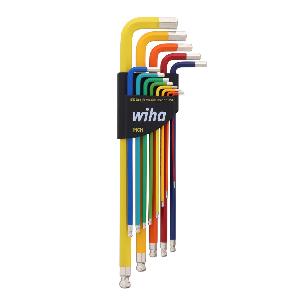 Wiha 13 Piece Ball End Color Coded Hex L-Key Set - Inch — Contractor ...