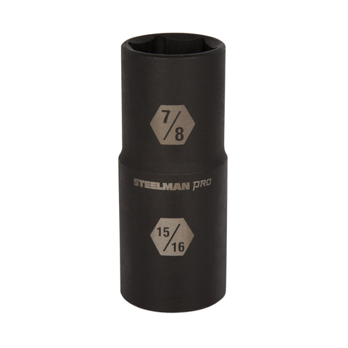 Steelman Pro 79402 1/2-Inch Drive 7/8-Inch x 15/16-Inch 6-Point Thin Wall Impact Flip Socket