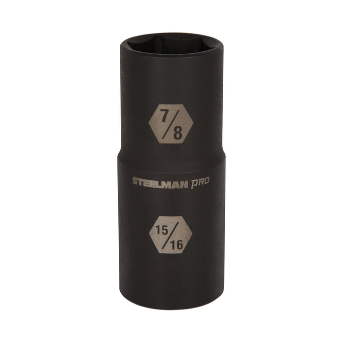 Steelman Pro 79402 1/2-Inch Drive 7/8-Inch x 15/16-Inch 6-Point Thin Wall Impact Flip Socket