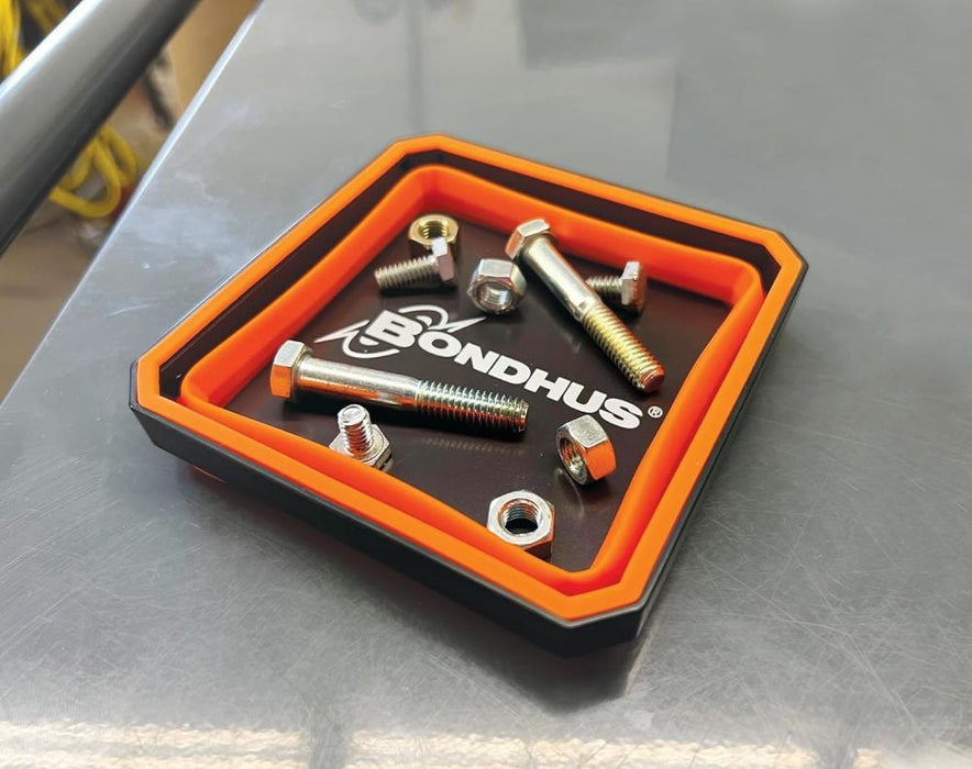 Bondhus 94220 4" x 4" x 2" Pop Up Orange Magnetic Parts Tray (Pack of 2)
