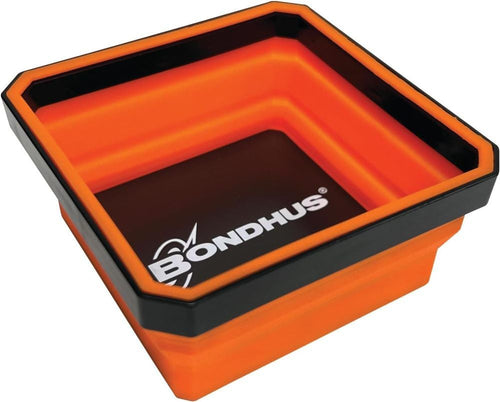 Bondhus 94220 4" x 4" x 2" Pop Up Orange Magnetic Parts Tray (Pack of 2)