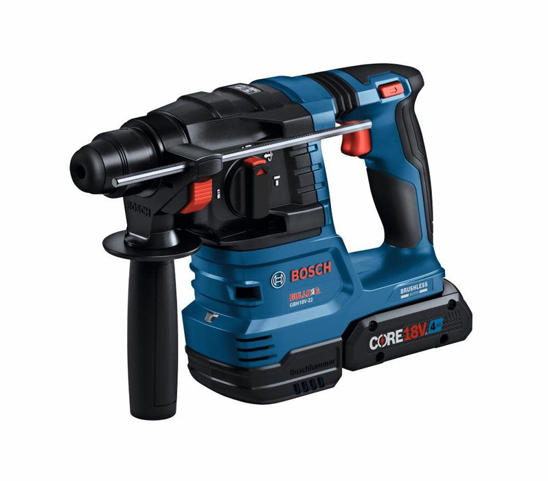 Bosch 18V SDS-Plus Bulldog 3/4 In. Rotary Hammer Kit with 2ct CORE18 4Ah Advanced Power Batteries
