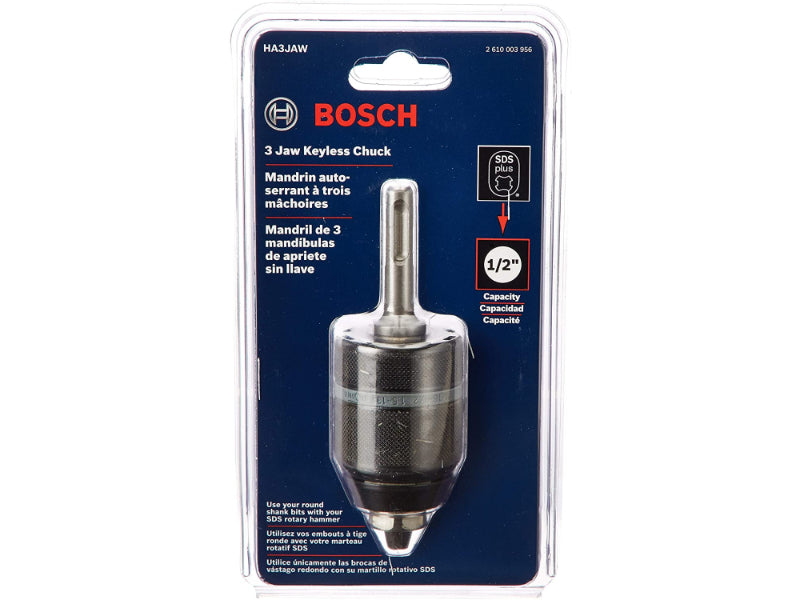 3-Jaw Keyless Chuck with SDS-plus Shank