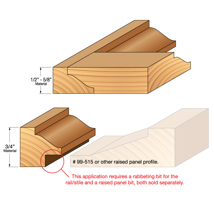 Freud 99-470 1-1/2" Diameter Reversible Wainscoting Bit with 1/2" Shank