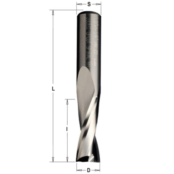 CMT 191.005.11 Solid Carbide Upcut Spiral Bit, 3/16-Inch Diameter by 2-Inch Length, 1/4-Inch Shank