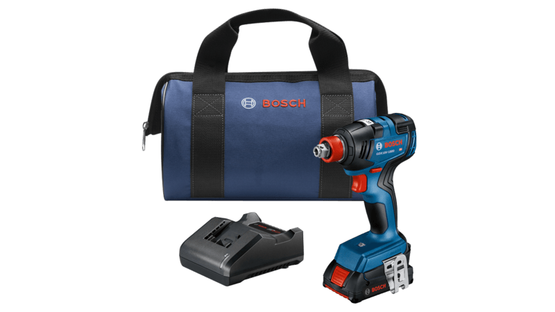 BOSCH 18V EC Brushless 1/4 In. and 1/2 In. Two-in-One Bit/Socket Impact Driver Kit with 2.0 Ah SlimPack Battery