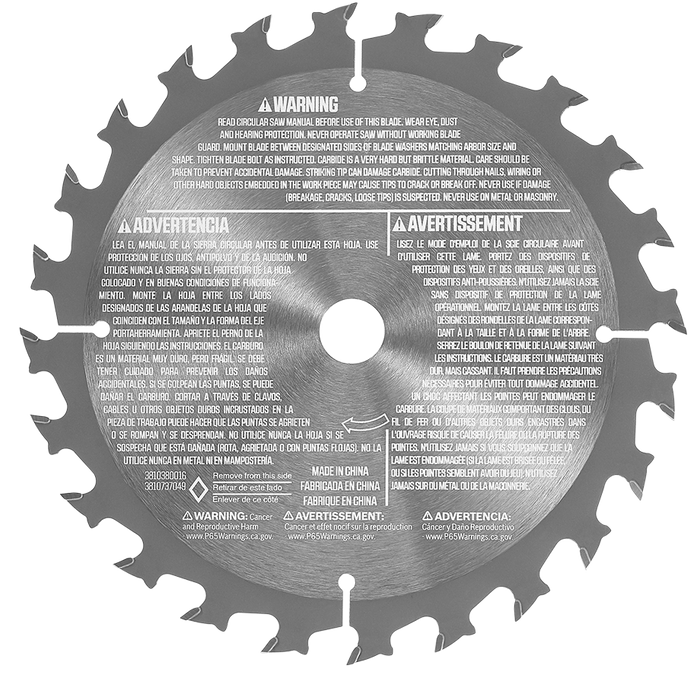 SKIL 6-1/2 In. x 24-Tooth Carbide Tipped Circular Saw Blade