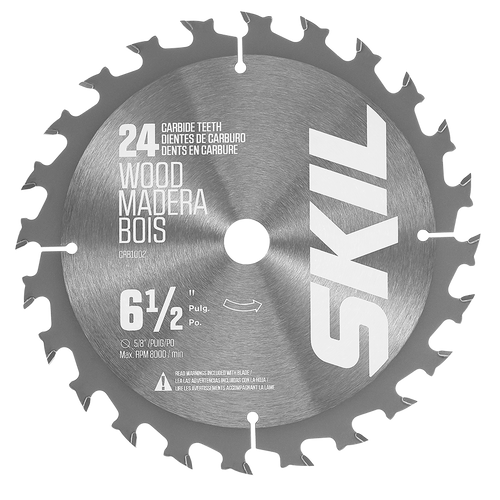 SKIL 6-1/2 In. x 24-Tooth Carbide Tipped Circular Saw Blade