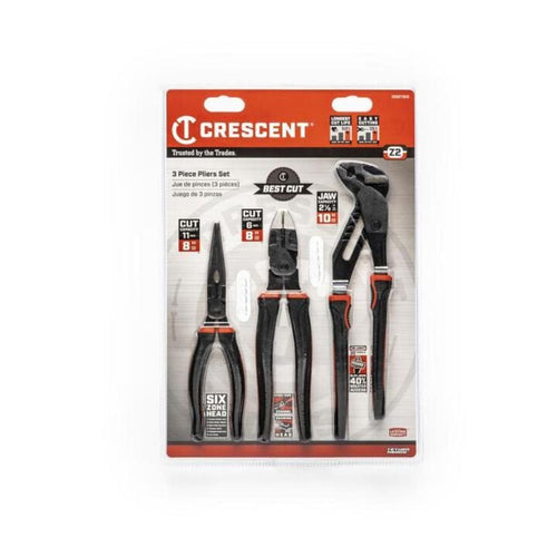 Crescent Z2SET3CG-06 3 Piece Z2 Mixed Dual Material Plier Set