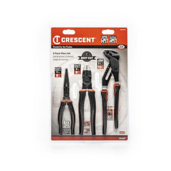 Crescent Z2SET3CG-06 3 Piece Z2 Mixed Dual Material Plier Set