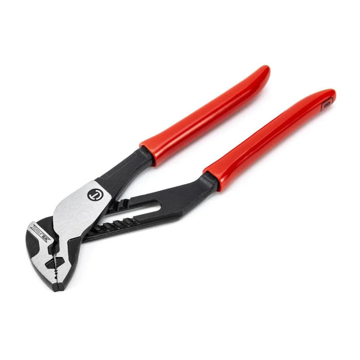 Crescent Plier, 8", Straight Jaw, T&G, Dipped Handle