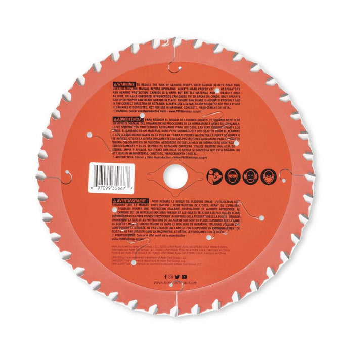 Crescent CSBFN-740 Circular Saw Blade 7-1/4'' x 40-Tooth Fine Cut Finishing