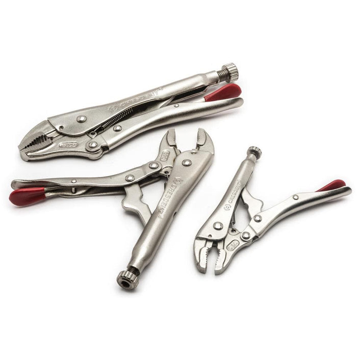 Crescent 3 Piece Curved Jaw Locking Pliers with Wire Cutter Set - CLP3SETN-08