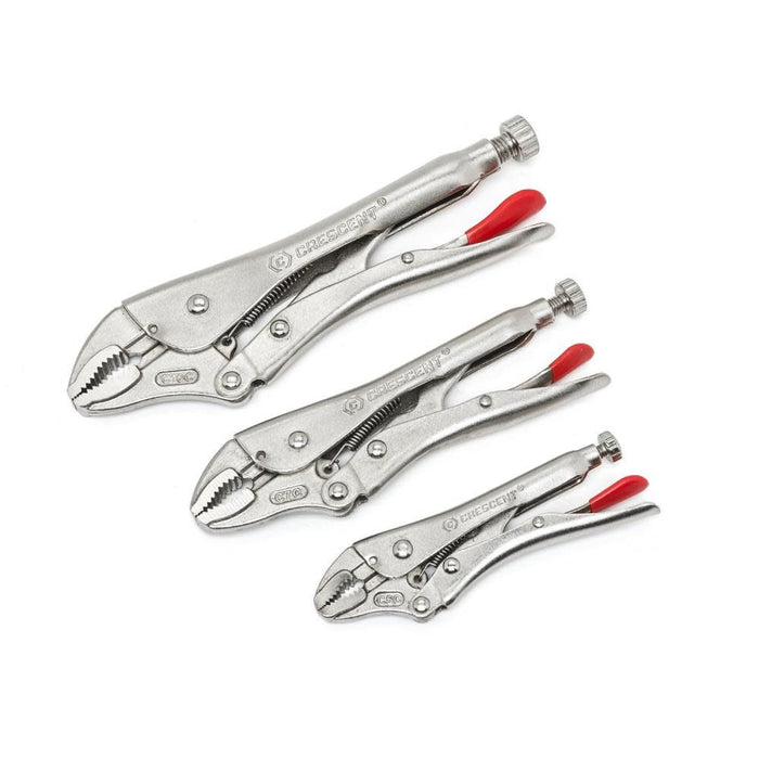Crescent 3 Piece Curved Jaw Locking Pliers with Wire Cutter Set - CLP3SETN-08