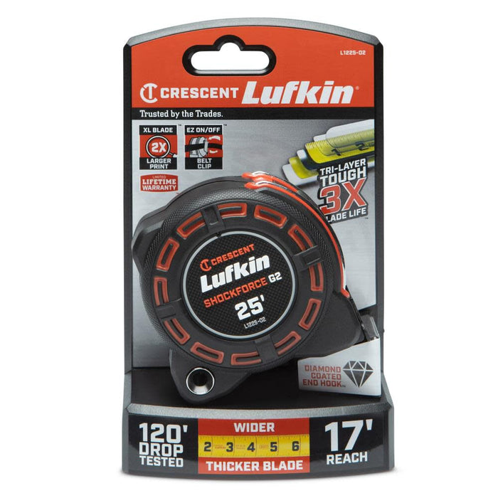 Crescent Lufkin Shockforce G2 Tape Measure 1 1/4in x 25' L1225-02