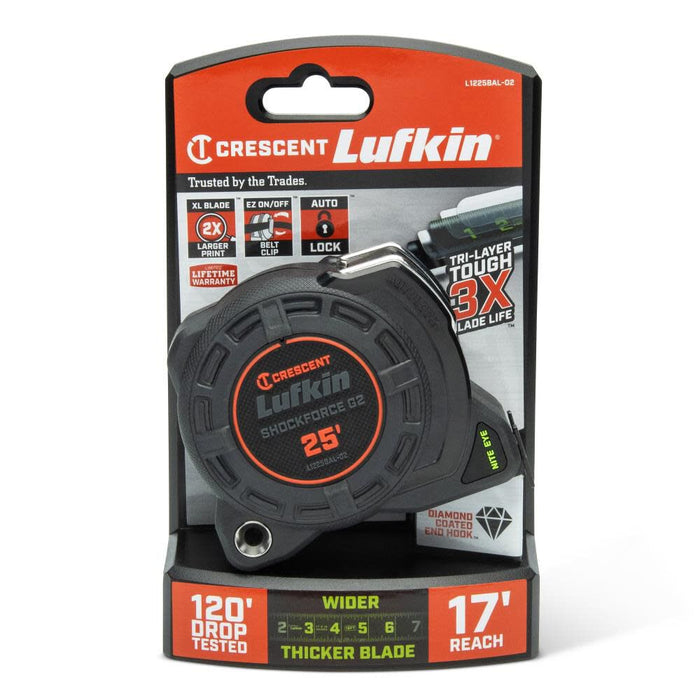 Crescent Shockforce Nite Eye G2 Auto Lock Tape Measure 1 1/4in x 25'