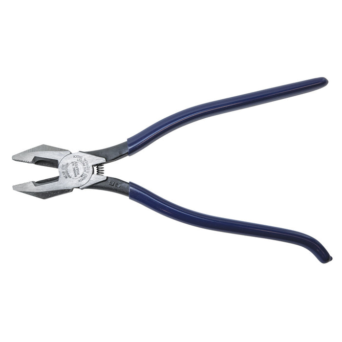 Klein Tools D201-7CST Ironworker Pliers, Spring Loaded Side Cutters, Twists and Cuts Annealed Rebar Tie Wire, Heavy-duty Knurled Jaws, 9-Inch Long