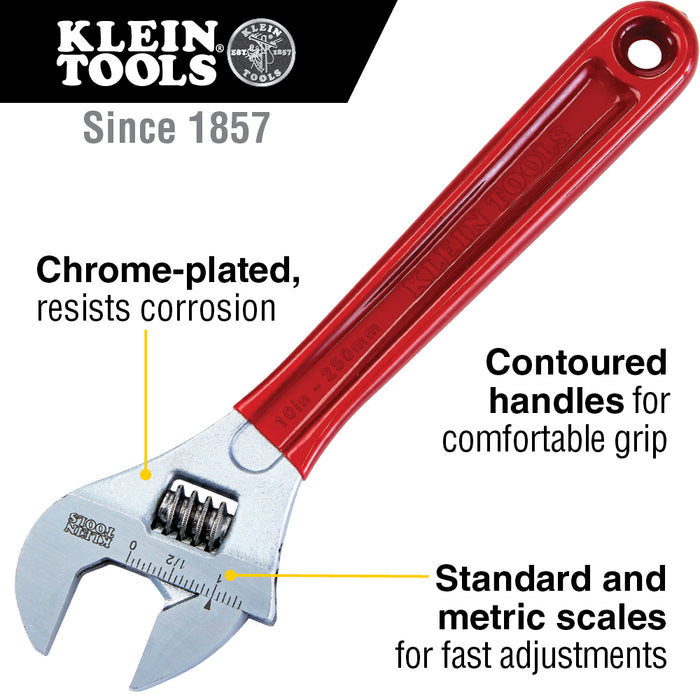 Klein Tools D507-10 Adjustable Wrench Extra Capacity, 10-Inch