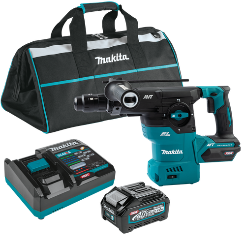 Makita GRH09M1 40V max XGT Brushless Cordless 1‑3/16" SDS‑PLUS AVT Rotary Hammer Kit, with Interchangeable Chuck, AWS Capable (4.0Ah)