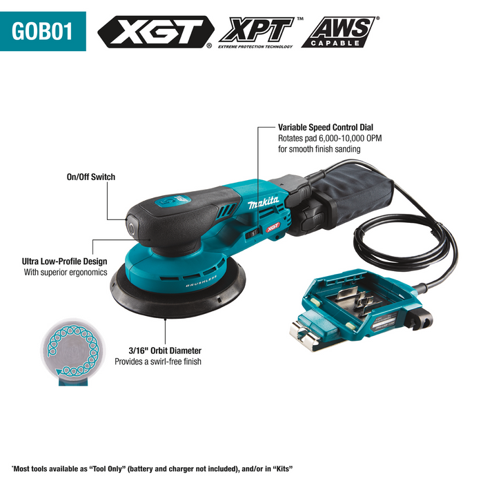 Makita GOB01CZ 40V max XGT Brushless Cordless 6" Random Orbit Sander (Tool Only)