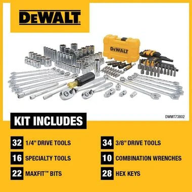 DEWALT (DWMT73802) Mechanics Tools Kit and Socket Set, 142-Piece