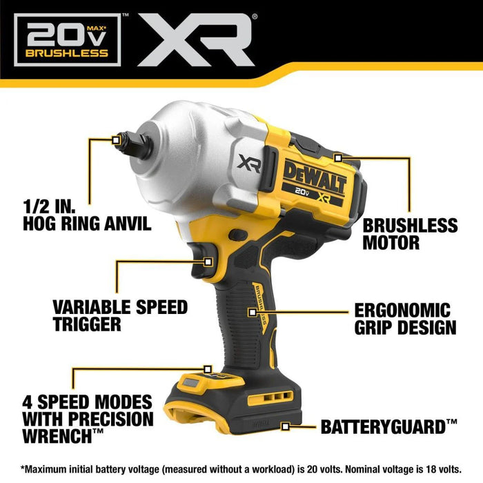 DeWALT DCF961GP1 20V MAX 1/2 XR High Torque Impact Wrench Kit