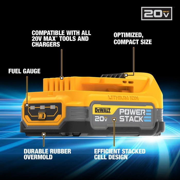 DeWALT 20V MAX Impact Driver Kit with PowerStack Battery