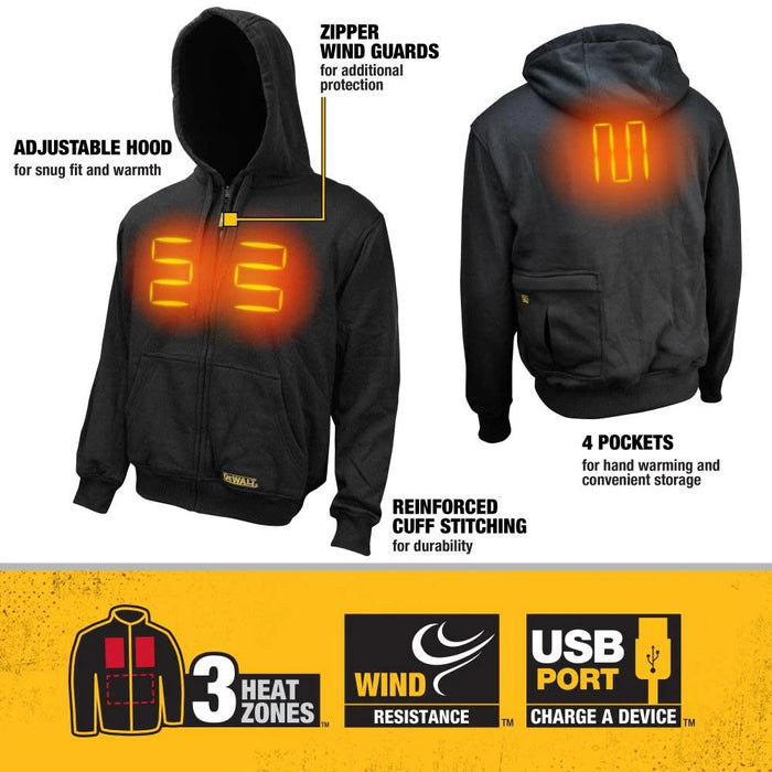Dchj DEWALT (DCHJ067B-XL) 20V/12V MAX Bare Hooded Heated Jacket, Black, X-L ...