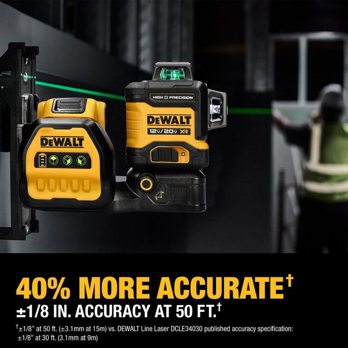 DeWALT DCLE34033D1 20V MAX XR 3x 360 High Precision Green Laser Level