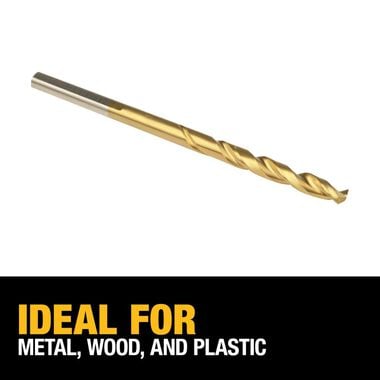 DEWALT DW1312 3/16" Titanium Nitride Coated, Split Point Twist Drill Bit