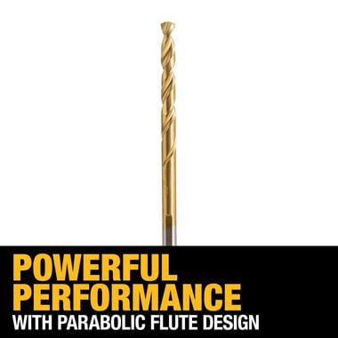 DEWALT DW1312 3/16" Titanium Nitride Coated, Split Point Twist Drill Bit