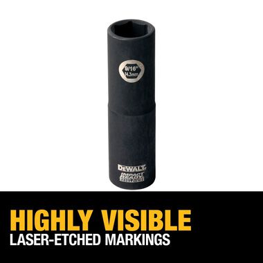 DEWALT DW22852 7/16-Inch IMPACT READY Deep Socket for 1/2-Inch Drive