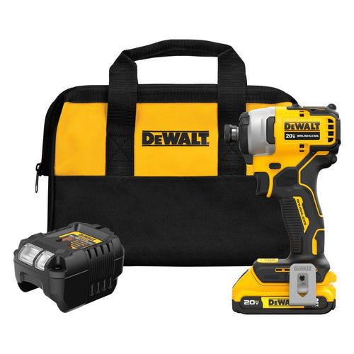 DeWALT 20V ATOMIC MAX Brushless Cordless Compact 1/4 In. Impact Kit