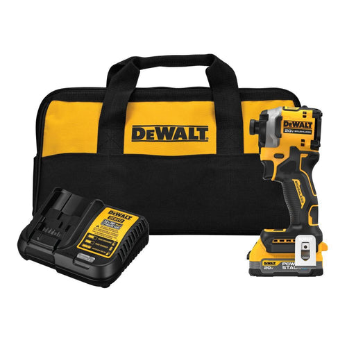 DeWALT DCF850E1 ATOMIC Brushless Cordless 1/4 In. 3-Speed Impact Driver with POWERSTACK Compact Battery