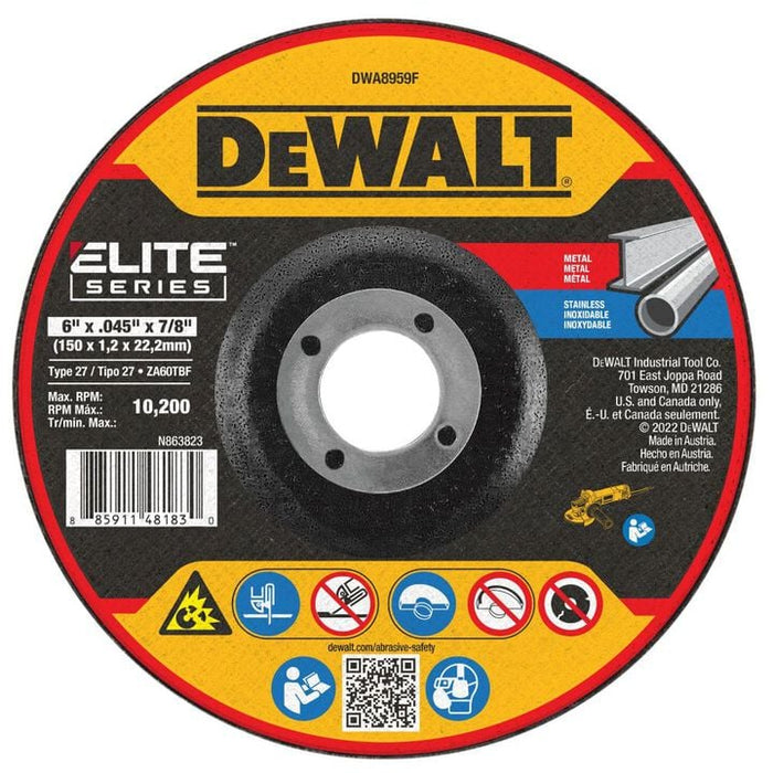 DEWALT DWA8959F T27 XP CER Fast Cut-Off Wheel, 6" x 0.045" x 7/8"