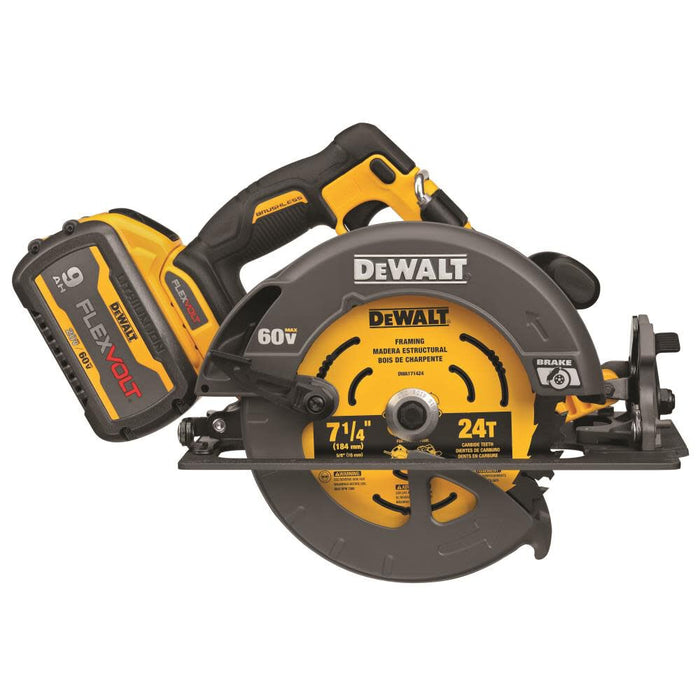 DeWALT DCS578X2 60V MAX FlexVolt 7-1/4 In. Circular Saw Kit with Brake Brushless