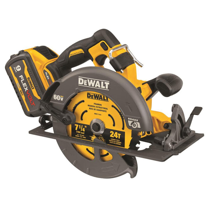 DeWALT DCS578X2 60V MAX FlexVolt 7-1/4 In. Circular Saw Kit with Brake Brushless