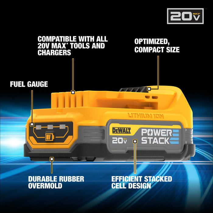 DeWALT (DCBP034C) POWERSTACK 20V MAX Compact Battery Charger Starter Kit