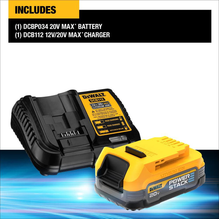 DeWALT (DCBP034C) POWERSTACK 20V MAX Compact Battery Charger Starter Kit