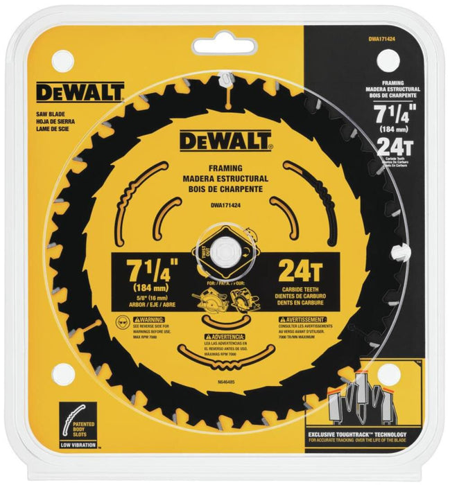DEWALT (DWA171424) Tough Track 7-1/4 In. Circular Saw Blade 24T (Pack of 1)